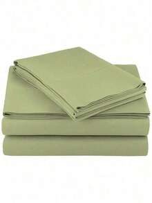 Bed Sheet Set 4 Piece Egyptian Comfort 1800 Count Ultra Soft Deep Pocket - 鼠尾草綠 - 查看 4