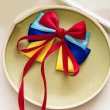 1pc Cute Children Princess Bow Ribbon Hair Clip Hair Accessories, Back To School Gift For Girls - Multicolor - View 6