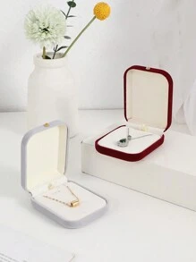 1pc/6pcs Pendant Necklace Jewelry Box Flocked Gift Box For Jewelry Storage And Display - Multicolor - View 3