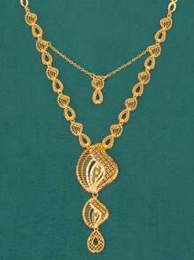 5pcs/Set Golden Vine Branch Design Multi-Layer Necklace, French Romantic Dubai Style, Luxury Gift Set For Weddings, Parties, Holidays