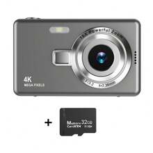 Cámara digital de 2.4": 50MP, zoom digital 16X, cámara digital compacta, regalo de Navidad, incluye 2 pegatinas - Gris - Ver 11