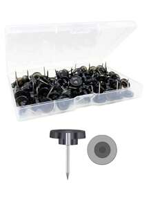 50pcs Plastic Push Pins, Standard Transparent Thumb Tacks With Steel Tips And Heads, Flat Transparent Push Pins For Cork Boards, Wall Hangings, Bulletin Boards (Transparent) Back To School