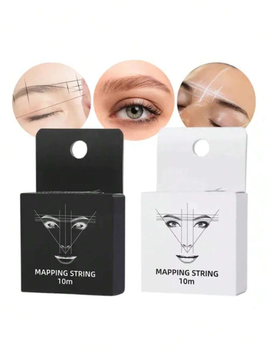 Hilo Para Marcar Diseño Cejas Microblading Hilo Mapping Para Diseño De Cejas Hilo Entintado Para Marcar Cejas Hilo Mapping Entintado Para Diseño De Cejas Utensilios para Pestañas - Blanco - Ver 1