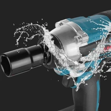 Herramienta eléctrica LYUWO, llave de torsión de alto par de 420N.M, 20V, adecuada para reparación automotriz y mantenimiento de escenarios. Puede girar en sentido horario o antihorario, equipada con broca para perforar y con luz LED. Engranajes de alta y baja velocidad ajustables, incluye brocas y accesorios. - textura azul - Ver 8