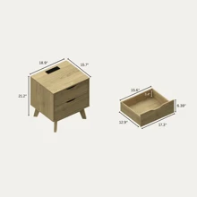 MoolSun Bedroom Furniture - Drawer Slides And Interlocking Pre Assembled, Easy To Assemble, Natural Oak