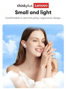 Lenovo 联想 EA210 蓝牙耳机，半入耳式高保真立体声效，音乐和游戏双模式，低延迟，灵敏麦克风，运动，长电池寿命，舒适的无线耳塞 - 黑色 - 查看 6