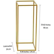 HOHOBLA LOYALHEARTDY-BTG 10 Pcs Gold Wedding Flower Centerpiece, Metal Flower Holder Flower Arrangement, 24in/60cm Tall Geometric Centerpieces Vase For Table, Home Party Wedding Decorations Flower Rack[Best Gift For Family&Friends]