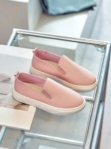 1 paire Chaussures plates souples et antidérapantes casual pour filles, chaussures bébé à enfiler pour le printemps et l'automne