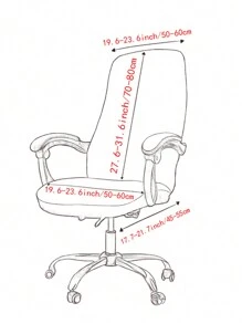 Cubierta universal de silla de oficina de unicolor con alta elasticidad para las cuatro estaciones, cubierta para escritorio y silla de computadora, cubierta para silla de computadora, cubierta para silla de jefe, cubierta elástica para silla, decoración del hogar - Negro - Ver 2