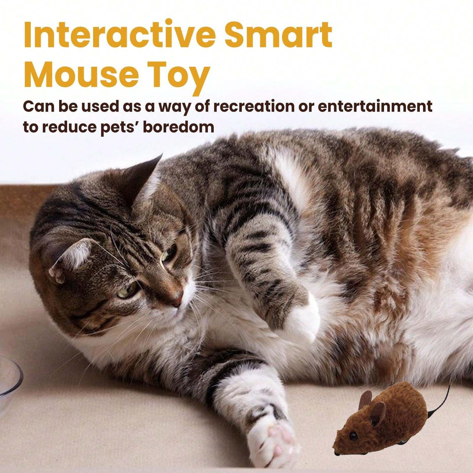Pet Interactive Mouse Doll Plush Realistic Squeak Chew Doll For Cats