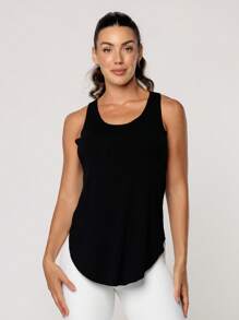 Women's Fitness Tank Top Gym Viscolycra Basic Printed Lot Fitness - màu đen - Xem 2