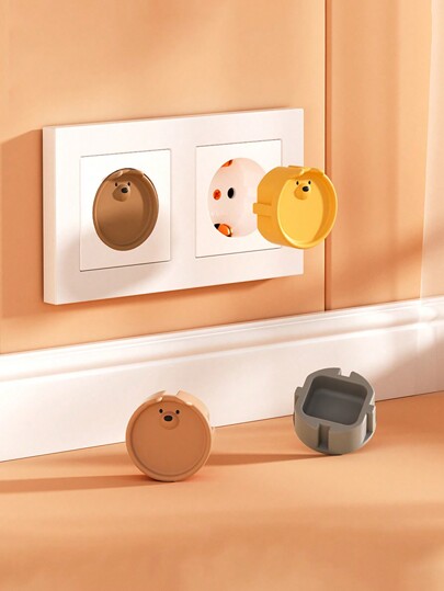 Conjunto de 5 cubiertas de enchufe eléctrico con 2 orificios circulares para bebés y niños, según el estándar europeo, para evitar descargas eléctricas, decoración para baby shower y regalo familiar