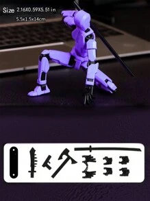 Multi-Articulated Action Figure Toy, Total Jointed Movable Robot Dummy Set, Self-Assembled Robot Action Figure, Interactive Design For Creative Play, Fun Robotics Gift For Christmas - Multicolor - View 5