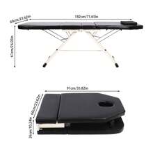 Portable 3-Fold Massage Table Aluminium Massage Bed Beauty Chair Therapy Folding-Black