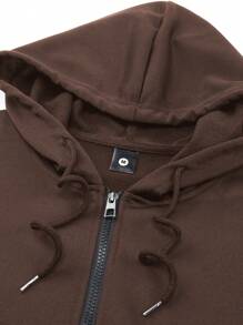 2pcs Set Men's Solid Color Plain Long Sleeve Sweatshirt And Pants Casual Sports Outfit For Travel, Outdoor Camping