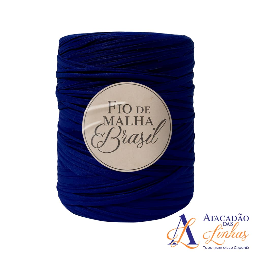 Fio de Malha Brasil 1Kg Tons De Azul Marinho - Para Crochê Artesanato Tricô Macramê Residual Selecionado Bolsa Tapete Promoção 1 Kilo Lycra Elastano - Tons De Azul Marinho - Visão 1