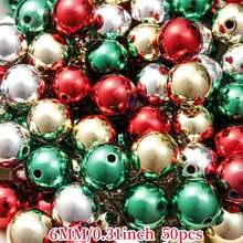 6/8/10/12/14/16mm Vibrant Xmas Mixcolor Acrylic Beads Ideal For Jewelry Making Holiday Dress Up Christmas Shiny Beauty Beads