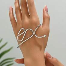 1 chiếc vòng tay quấn hình học tối giản thời trang dành cho nữ - Bạc - Xem 12