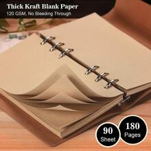 Journal 1pc A6 Notebook, 180 Pages Kraft Paper - High-Quality Leather - Retro Style - Goddess Pattern Booklet - With 2 Pockets - Detachable Binder, Suitable As A Gift For Both Men And Women - Daily Plans, Student Study Plans, Life Records, To-Do Lists, Travel, Multi-Purpose - Notebook -7.3 * 5.1 Inches/Hand Account-Very Retro And Special Journal - Loose-Leaf Binder - Multicolor - View 5