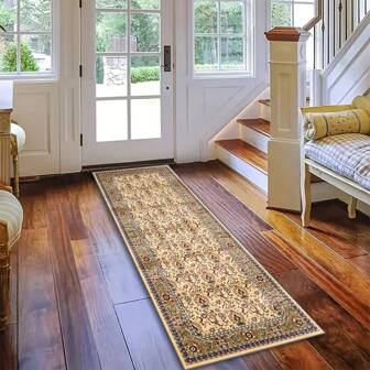 Alfombra larga de estilo oriental para la sala de lavandería, pasillo y cocina. Alfombra suave, antideslizante y lavable a máquina. Alfombra de pasillo para sala de estar, dormitorio y piso de madera dura