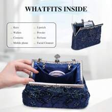 BAIGIO Women's Embroidered Beaded Sequin Evening Clutch Large Wedding Party Purse Vintage Bags