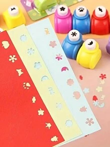 6 Stücke/3 Stücke/1 Stück Mini Prägemaschine, gemischte Farben, kreatives tragbares Papier Schneid- und Prägenwerkzeug für Scrapbooking, Grußkarten, Zeitschriftendekoration, Geschenke zum Schulanfang
