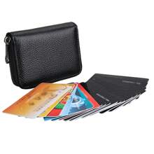 4PCS 22 Card Wallet Business Case Purse Mini Leather Credit Card Holder RFID Blocking UK - Black - View 7