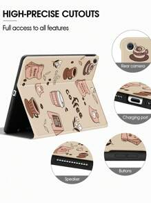 咖啡色 iPad 保护壳,兼容 iPad 10.2 英寸 2021/2020 iPad 第 9/8 代,兼容三星 Galaxy/Tab 保护套,带笔架,支持自动睡眠/唤醒盖 - 彩色 - 查看 8