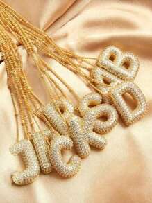 rakol Set de 3 collares de estilo bohemio personalizado y de moda con capas de oro, collares con letras, adecuado para decoración diaria por capas, puede ser un regalo para mujeres - Conjunto de collar (juego de tres piezas) - Ver 5