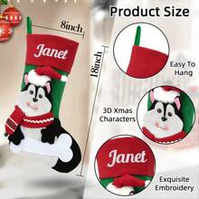 Personalized Cat Dog Christmas Stockings, Custom Christmas Stockings, Unique Shaped Cat Christmas Stocking For Your Beloved Pets, Fireplace Hanging Xmas Decorations, Tailored With Names For Cats And Dogs Gifts Birthday Graduation - Multicolor - View 3