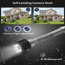 Sewer Camera With Self Leveling, 165 Ft Plumber's Snake Camera With 9 Inch HD LCD, DVR And Adjustable LEDs, Snake With Markings, 16 GB Secure Digital Card, Water-Repellent IP68 - Black - View 2