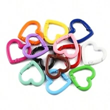 5 pièces Crochet à pression de forme de cœur, pomme, fleur, nœud papillon de couleurs mélangées, porte-clés, fabrication de bijoux DIY, accessoires de sac