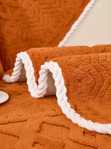1pc Boho Solid Color Sofa Cover, Anti-Cat Scratch Sofa Cover,Durable Washable Universal Furniture Cover,Bedroom, Office, Living Room Home Decoration - Orange - View 5