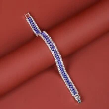 1入流行女式多彩鑽石手鍊，簡約個性細鏈手鍊 - 彩色 - 查看 18