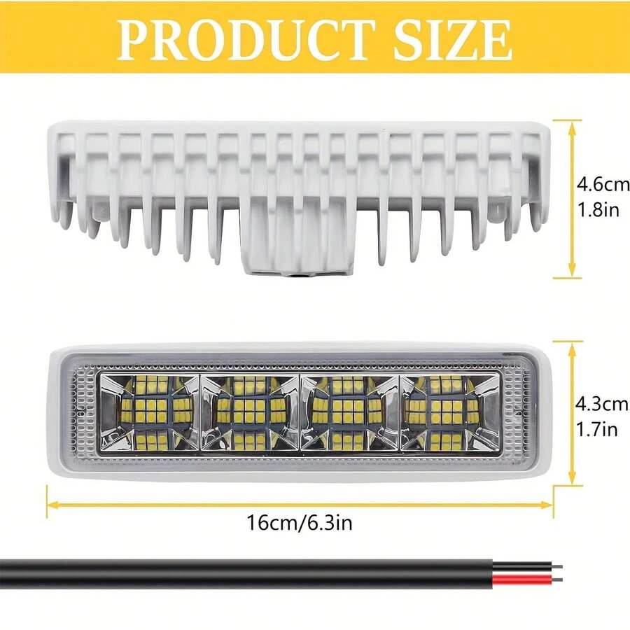 2pcs 72W 20000LM LED Work Light Bar, Led Fog Light 6 Inch Off Road
