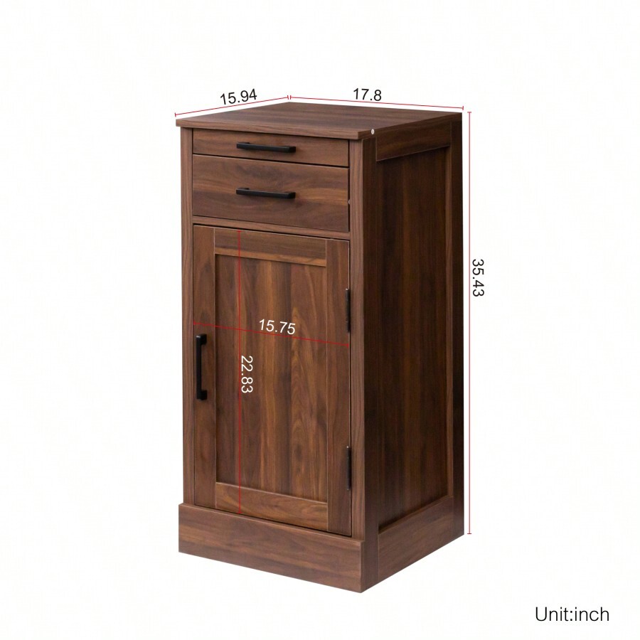 Brown Walnut Color Modular Wine Bar Buffet With Hutch