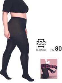 Plus Size Loba Lupo 80 Thread Thin Tights 05852-001 XG And XXG - 黑色 - 查看 4