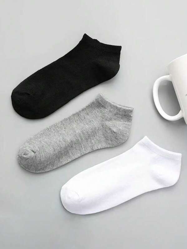1 Pair Unisex Solid Color Ankle Socks, Moisture-Wicking, Breathable, Non-Slip, Suitable For All Seasons And Shoes