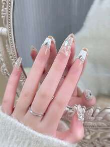 5000 件 3D 美甲鱼子酱珠适用于美甲迷你美甲球珠银色美甲钉 DIY 装饰配件美甲饰品美甲宝石美甲用品 - 銀色 - 查看 5