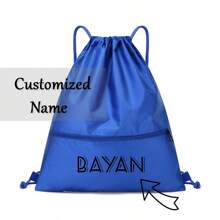 Customized Name Drawstring Drawstring Bag, Large Capacity Sports And Fitness Bag, Cross-Border New Backpack, Waterproof Backpack,Lightweight,Large Capacity,Multifunction,Portable,All-Purpose,Functional,Colorful,Solid Color,Basics,Commuting,Leisure,Funny,Contracted,Custom,Personalized,Unique,Customized,Girlfriend,Boyfriend,Family,Friends,Vacation,School Supplies,Back To School,School Gift,For Office,For School,For Classroom,For Teacher Gifts,For University,For Colleague,For Dorm Rooms,For Teacher,For Boys And Girls,For Teenagers,Junior High School Students,Middle School Students,High School Senior High School Students,College Students,University Students,Freshman,Sophomore,Underclassmen - Multicolor - View 9