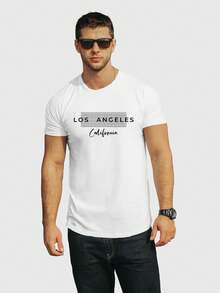 Los Angeles California Men's T-Shirt 100% Cotton - trắng - Xem 1