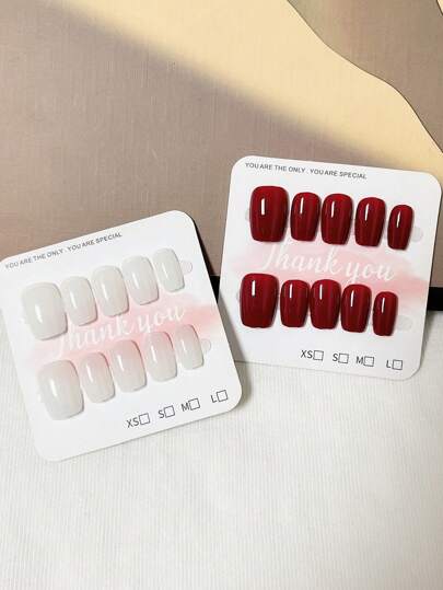 20 片/2 套时尚优雅指甲贴纸，适用于美甲装饰，按压指甲，美甲用品，指甲