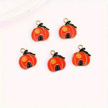 10pcs Halloween Pumpkin And Black Cat Design Alloy Pendants, Jewelry Making Kit, Suitable For Keychains, Necklaces, Bracelets, Necklaces, Earring Pendants, Ideal Party Gift - Pendants - View 4
