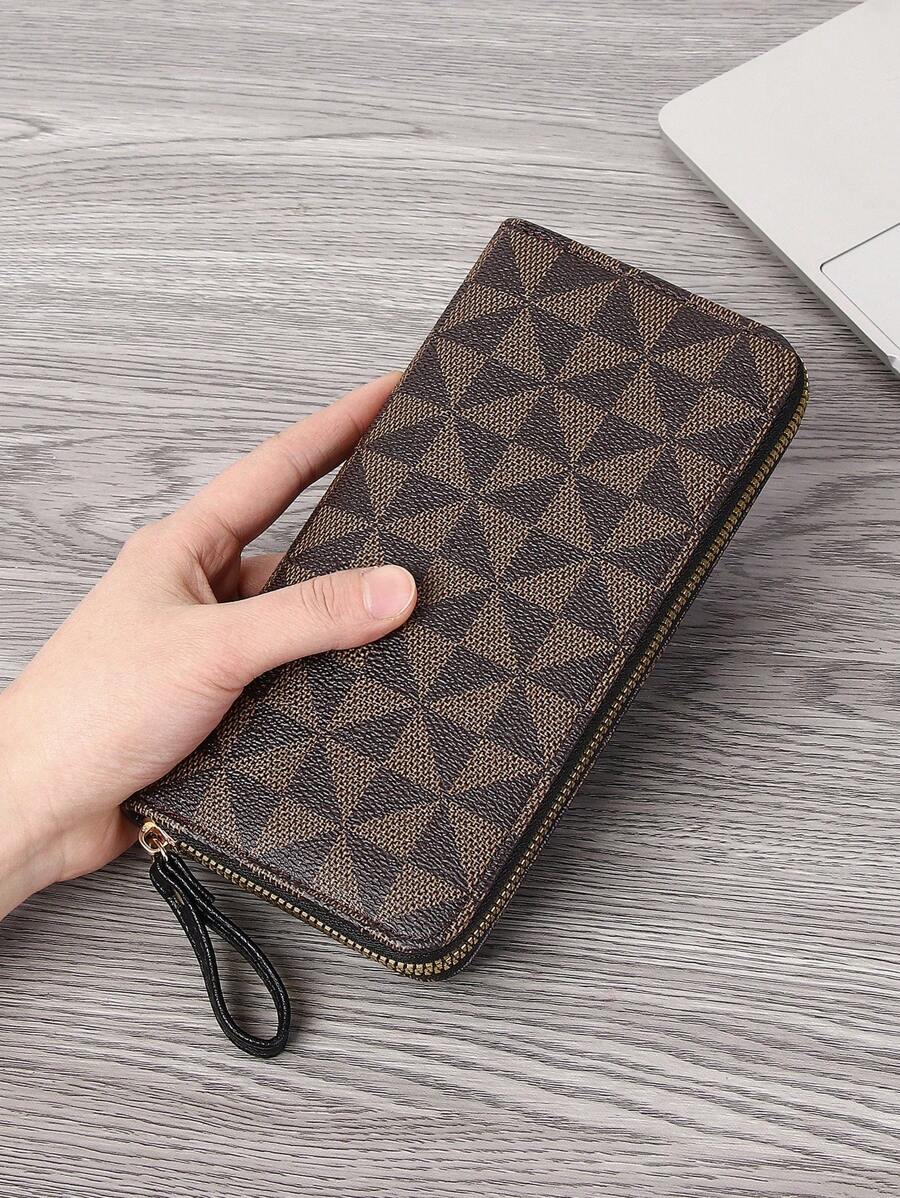 Nuevo monedero de embrague con estampado floral retro, diseño de cartera plegable a cuadros en forma de molino, multifuncional para hombres y mujeres, regalo para el Día de San Valentín/Día del Maestro para familiares/amigos, bolsos para damas, artículos esenciales, cartera grande para mujer