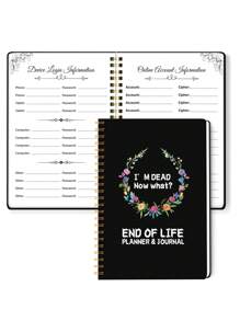 Plan de vida previo - Organizador de funeral de 5.7x8.1 pulgadas con carta a seres queridos, guía de cuidados y página de deseos, sección de documentos importantes
