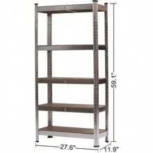 Heavy Duty Storage Racking - 5 Tier Boltless Shelving Unit Storage Shelves Industrial Shelving For Garage, Workshop And More, Shopfitting Shop, Outdoor Decor - Black - View 4