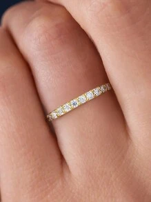 1 pieza Anillo de compromiso con moissanita Anillo de boda Anillo de promesa de plata esterlina S925 Anillo de eternidad Anillo de aniversario Regalos de joyería de lujo para mujeres