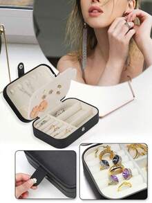 1pc Jewelry Organizer Box, Multi-Functional Storage Case For Necklace, Earring, Jewelry, Lipstick, Ring, Cosmetic - Multicolor - View 7