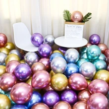50 Metallic Balloon Balloons Various Colors Chrome Platinum Chrome Premium Size 5 And 9 Inches - 尺寸 5 什錦 - 查看 2