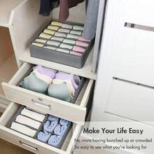 8 hộp đựng đồ vải cổ điển, ngăn kéo có thể gấp lại, nhiều ngăn, thích hợp đựng đồ lót, tất và phụ kiện - Nhiều màu - Xem 5